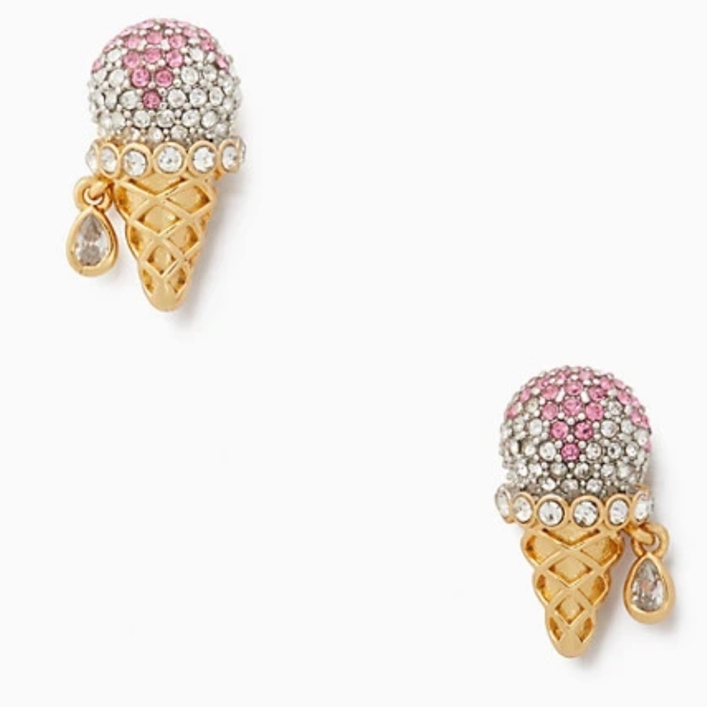 Kate Spade Bing Ice Cream Sundae Studs Earrings NWT